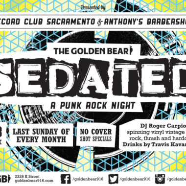 Sedated: A Punk Rock Night at 8 pm on the last Saturday of every month. No cover. Special shots. DJ Roger Carpio spinning vinyl vintage punk rock, thrash and hardcore. Drinks by Travis Kavanaugh.