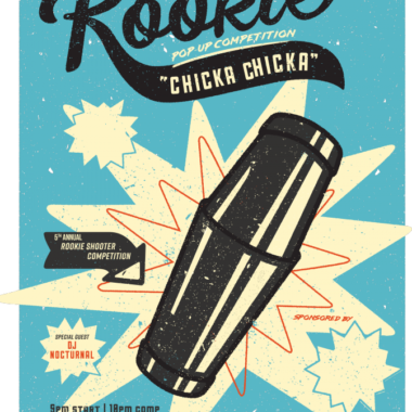 5th Annual Rookie Pop-Up Competition. Tuesday September 12, 9 pm to 10 pm. Special guest DJ Nocturnal. First place $400. Second place $300. Watch rookie bar tenders compete for cash prizes as they make their best original shooter and execute a random cocktail of our choosing.